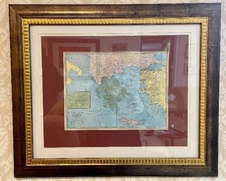 Item 110:  Map of Greece and Part of Turkey - 24" x 20":  $45