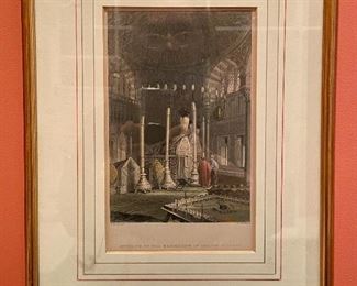 Item 154:  "Interior of the Mausoleum of Sultan Solimar" - 10.25" x 13.25": $95