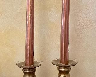 Item 202:  Pair of Brass Candlesticks - 6.25":  $36