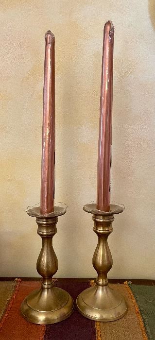 Item 202:  Pair of Brass Candlesticks - 6.25":  $36