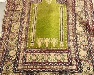 Item 253:  Antique Turkish Prayer Rug with Green Center - 52.5" x 75":  $425