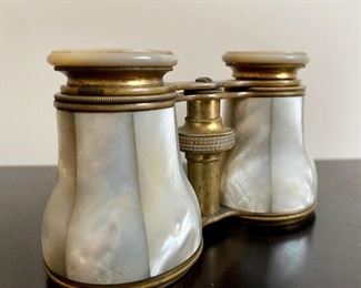 Item 257:  Vintage Mother of Pearl and Brass Opera Glasses - Unmarked:  $125