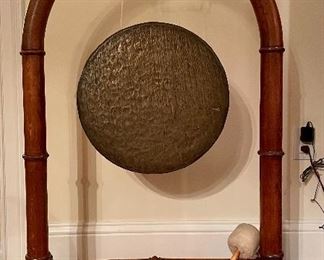 Item 316:  Vintage Chinese Gong - 26.5"l x 17.25"w x 35"h:  $275