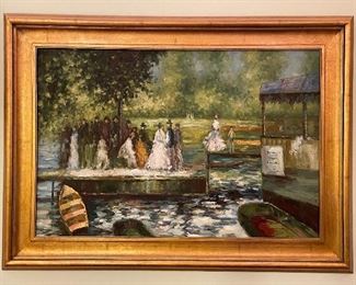 Item 334:  Oil on Canvas Signed D. Barton - 44.5" x 32.75": $375