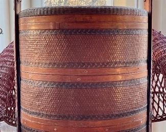 Item 346:  Vintage Chinese Tiered Wedding Basket- 17" x 25": $175