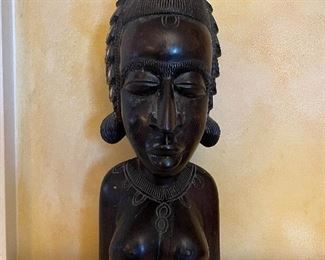 Item 359:  Senegal Ebony Wood Carved Bust Figure- 13": $95