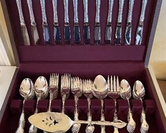 Item 362:  Community "Affection" Silverware Set: $125                                 12 knives, 12 forks, 9 salad forks, 12 teaspoons, 12 soup spoons, 4 serving utensils, 1 pie server 