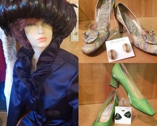 vintage hats, shoes size 7.5 to 8