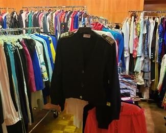 most ladies clothing is size Medium 6, 8,10 and a few size small. shoes 7.5 to 8 with a few 9