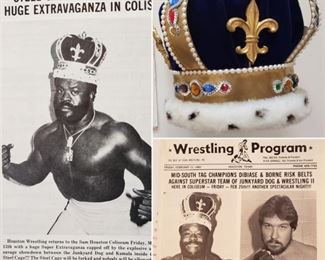 Wrestler Junkyard Dog ephemera, Junkyard Dog Hat seen in photos, Wrestler Ted DiBiase
