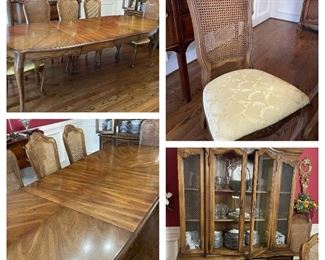 Dining room set 
Table and 8 chairs 
China cabinet 