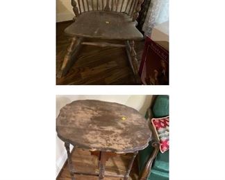 Antique rocking chair and side table SOLD