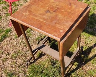 Vintage Wood Industrial Table