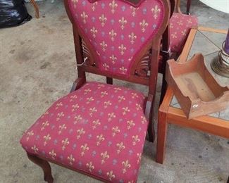 pair mahogany chairs
