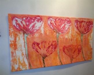 Flowers in an Orange Field 2007 by Juanita G. Yeager