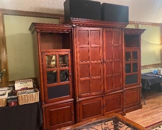 Large media - entertainment cabinet. Three pieces. 