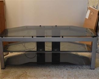 Large Metal & Glass TV Entertainment Stand | 58.5" W x 24" D x 22" T