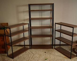 Lot of 3 Wood & Metal Shelves
