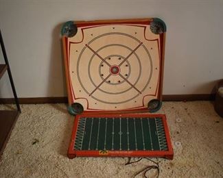 Lot of 2 Toy Game Tables | Tudor Tru-Action Electric Football Game & Carrom Game Board