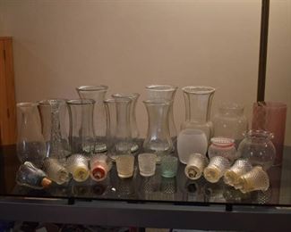 Large Lot of Glass Vases & Small Glass Candle Holders