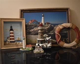 Lot of 6 Lighthouse/Ocean Decor Items
