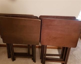 Lot of 6 Folding Wooden TV Tray Tables | 3' T x 2' W