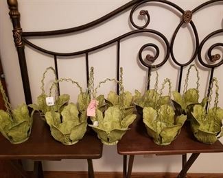 Metal Cabbage/Lettuce Leaf Baskets -Lot of 9