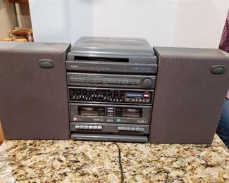 Yorx Dual Cassette Stereo System w. Record Turntable
