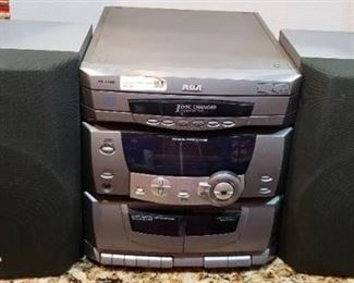 RCA 3 Disc Dual Cassette Boombox Stereo System RS-1248