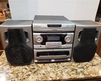 Emerson 3 Disc Dual Cassette Boombox Stereo System
