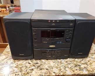 Sharp 3 Disc Dual Cassette Boombox Stereo System | CD-C4400
