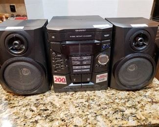 Sharp 3 Disc Dual Cassette Boombox Stereo System | Model CD-E67