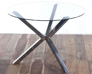 Round Glass Top Table With Tripod 3-Leg Base