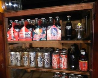 collectible bottles and cans