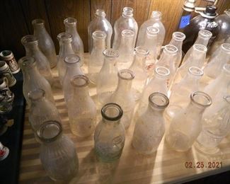 vintage milk jars