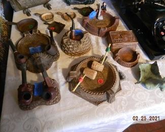 smoking pipes and ashtrays