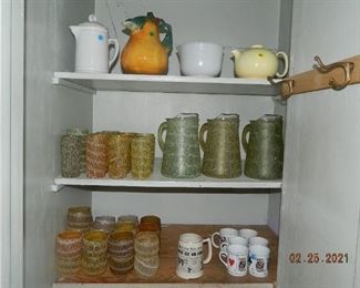 vintage spaghetti string glassware