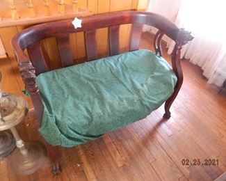 hand carved bench