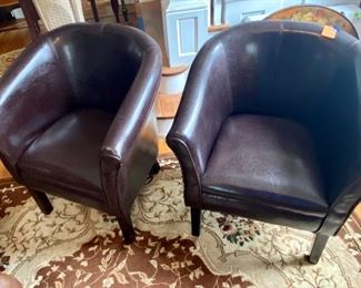 6.	Pair of club leatherette chairs seat 17 ½” to the widest 	$140
