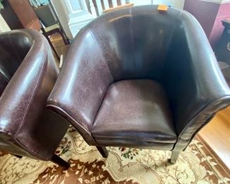 6.	Pair of club leatherette chairs seat 17 ½” to the widest 	$140