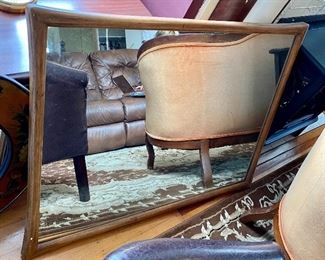 11.	Mid century modern mirror 	47”L x 25”H		$75