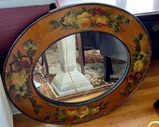 34.	Floral mirror 32”L x 29”H 					$40