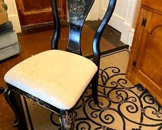 45.   Black lacquer desk & chair                                       $250