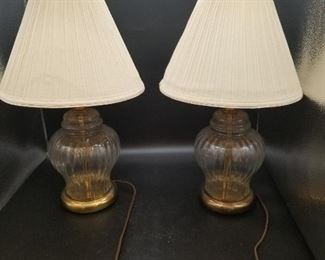 Two Glass Table Lamps