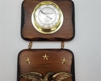 Vintage Hygrometer with Brass Eagle