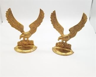 Vintage Lacquered Brass Bookends