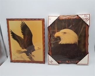 Vintage American Eagle Pictures on High Gloss Wood