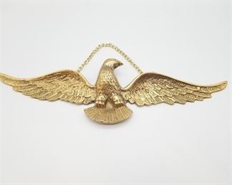 Vintage Brass American Eagle Wall Mount Plaque