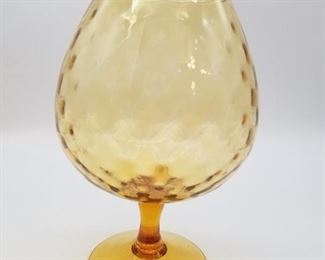 Mid Century Large Amber Glass Vase