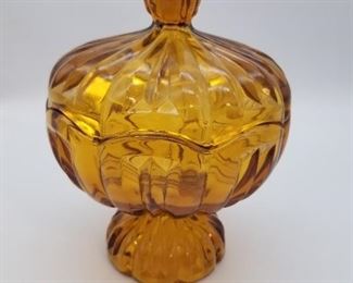 Vintage Amber Glass Candydish